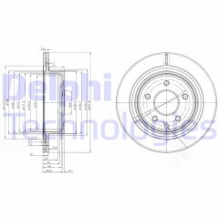 DELPHI BG3765C ARKA FREN DİSKİ HAVA KANALLI NISSAN QASHQAI 1.5L Dci K9K dizel J10DE 06-13 / X-TRAIL 2.0L QR20 M9R T30 T31 01-13 / RENAULT KOLEOS 08> KOLEOS II 16> 292 çap x 5 bijon - Takım disk fiyatıdır