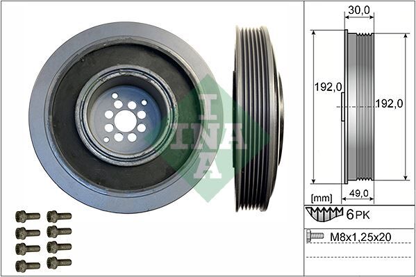 INA 544010220 KRANK KASNAĞI VW TOUAREG-A4-A6-A8-Q7 2.7 TDI 3.0 TDI 6 OLUK