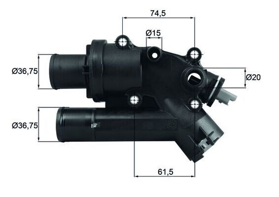 MAHLE TH46.83 TERMOSTAT 83 C LAND ROVER 224DT DISCOVERY SPORT L550 FREELANDER II L359 RANGE ROVER EVOQUE L538 . J AGUAR XF I X250