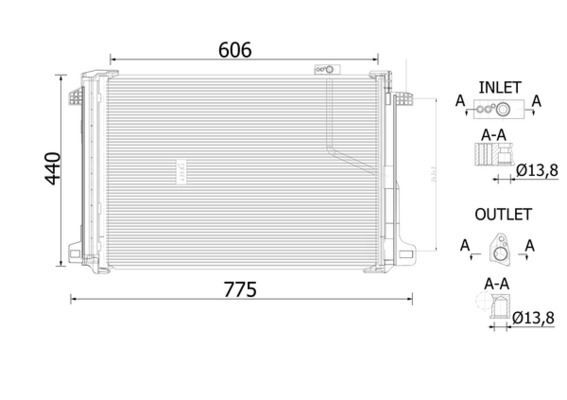 MAHLE AC786000S KLIMA RADYATORU MERCEDES W204 S204 C204 C218 W212 A207 C207 X204