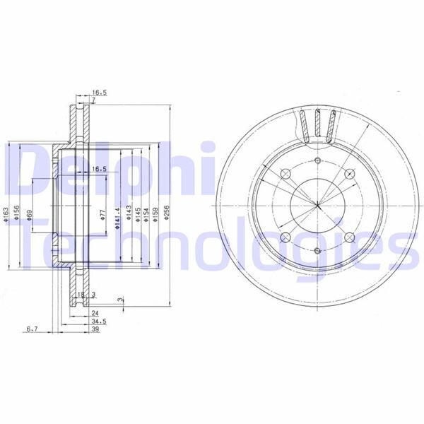 DELPHI BG3202 ÖN FREN AYNASI HAVALI CARISMA 1.8I-VOLVO S40-V40 1.6I 16V/1.8 16V/1.9TD/2.0 16V/2.0T 95 >