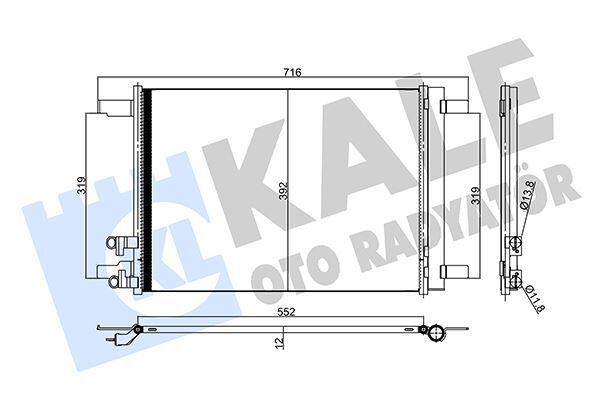 KALE 357395 KONDENSER GOLF 14-PASSAT 14-AUDI A3 13-SEAT LEON 123-SKODA OCTAVI 12- AL/AL