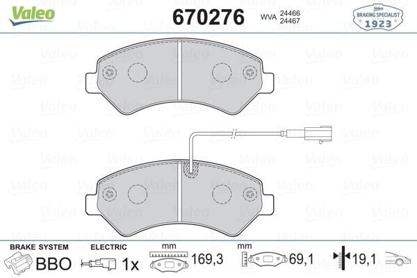 VALEO 670276 ÖN FREN BALATASI BOXER-DUCATO-JUMPER 06>16