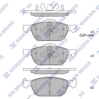 SANGSIN SP4365 ÖN FREN BALATA HONDA CIVIC 1.6L N16A İ-DTEC dizel FK3 kasa 13-> / CIVIC 1.5L VTEC RS modeli hatchb ack FK7 kasa 17->