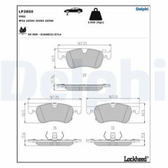 DELPHI LP3850 FREN BALATASI ON RENAULT AUSTRAL 23> DUSTER III 24> KANGOO III 24> NISSAN QASHQAI J12 22>