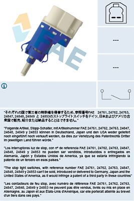 FAE 24848 FREN PEDAL MÜŞÜRÜ FORD FOCUS-COUIER-TRANSIT 02>
