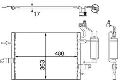 MAHLE AC404000S KLİMA RADYATÖRÜ KONDANSER OPEL MERIVA A 1.6 1.4 16V 1.7 DTI 1.8 03-10