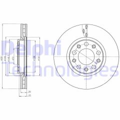 DELPHI BG4314 ÖN FREN AYNASI ALFA ROMEO GIULIETTA 1.4TB-1.6JTDM 10>FIAT 500X 1.4-1.3DMT-1.6DMTJ 14> 281x5DxHAVALI DF6450