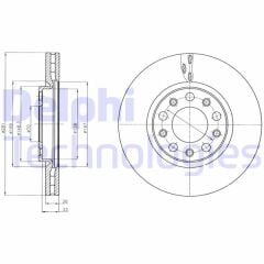 DELPHI BG4314 ÖN FREN AYNASI ALFA ROMEO GIULIETTA 1.4TB-1.6JTDM 10>FIAT 500X 1.4-1.3DMT-1.6DMTJ 14> 281x5DxHAVALI DF6450