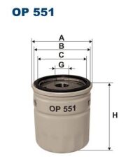 FILTRON OP551 YAĞ FİLTRESİ OPEL KADETT-ASCONA-CORSA A 1.3 N-12N-NC 60HP 08/79-08/84 FRONTERA A C24NE