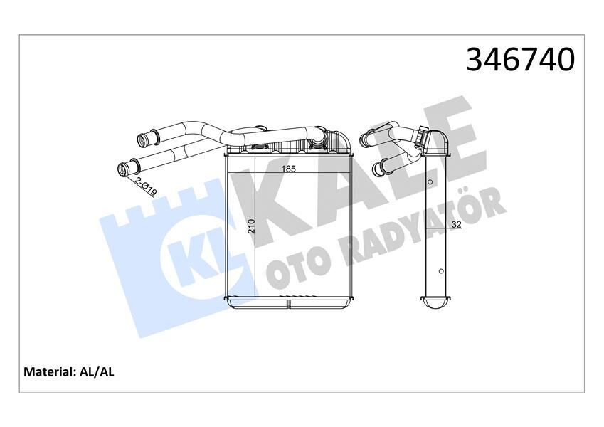 KALE 346740 KALORİFER RADYATÖRÜ VW TOUAREG 02 > AUDİ Q7 10 >