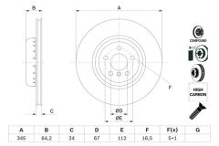 BOSCH 0986479F61 FREN DISKI ARKA BMW G20 G21 G22 G23 G26 G30 G31 G38 G32 G11 G12 G14 G15 G16 G01 G02 G05 G29