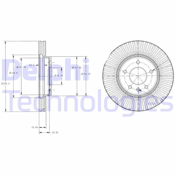 DELPHI BG4092C ÖN FREN AYNASI ANTARA 2.4-3.2 V6-2.0CDTI 06> CAPTIVA 2.4-3.2-2.0D 06> 296x29x5DLxHAVALI