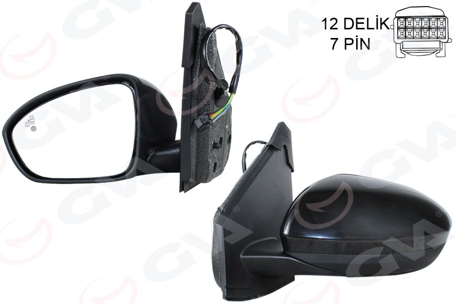 GVA 1019201 DIŞ DİKİZ AYNASI SOL ELEKTRİKLİ ISITMALI SİYAH KAPAKLI KONVEKSDACIA SANDERO III 20> JOGGER 23>