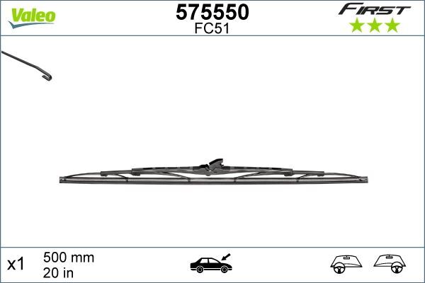 VALEO 575550 SİLECEK SÜPÜRGESİ RENAULT-DACIA 500 mm