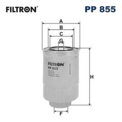 FILTRON PP855 MAZOT FILTRESI MAZDA B2500 BT50 D 06>10 RANGER D 99>10 L200 2.5 DI 07>15 TOYOTA HILUX- PİCKUP COROLL A 1.8-2.0 DZL-CARINA II-HIACE II 2.4 D / SUBARU FORESTER IMPREZA LEGACY OUTBACK XV