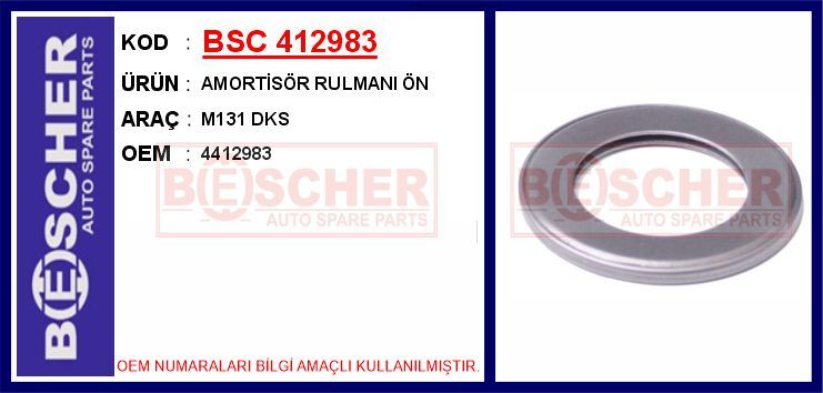 BSC 412983 AMORTİSÖR RULMANI ÖN M131 DKS