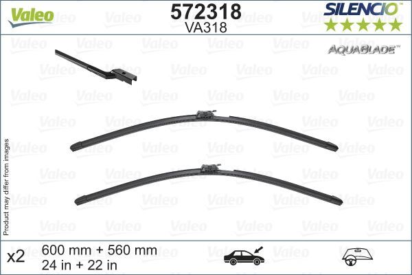VALEO 572318 SILECEK SUPURGESI TAKIMI 600mm / 560mm MERCEDES S-CLASS Coupe C217 15> ISITMALI