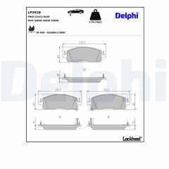 DELPHI LP3928 FREN BALATASI ÖN RENAULT AUSTRAL 23> RAFALE 24> NISSAN QASHQAİ J13 22>