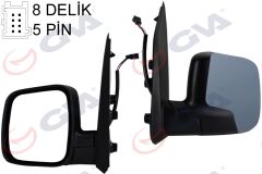 GVA 1029333 DIŞ DİKİZ AYNASI SOL FIORINO-BIPPER-NEMO 07> ELEKTRİKLİ ISITMALI ASTARLI KONVEKS 5 FİŞ VM-6115EHPL