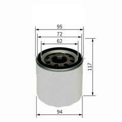 YAĞ FİLTRESİ HYUNDAI STAREX 2.5L D4BH. 4D56 TC TCI 96-08 2.5L D4CB CRDi 02-> / H-1 2.5L LIBERO 04-> / KIA BONGO K2500 2.5L D4BH TCI 04-> 2.9L CRDI K2900 08-> / SORENTO 2.5L CRDI D4CB 02-> KISA TİP