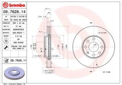 BREMBO 09762814 ÖN FREN AYNASI ASTRA G 98>09 ZAFIRA A 99>09 256x24x4DLxHAVALI