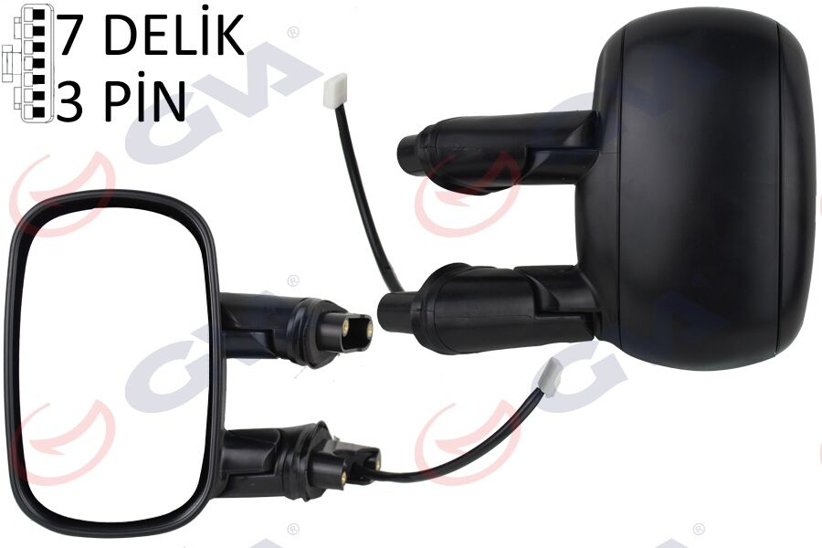 GVA 1029111 DIŞ DİKİZ AYNASI SOL ELEKTRİKLİ ASTARLI FIAT DOBLO 00>10 KONVEKS 3 FİŞ