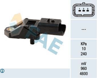 FAE 15027 EMME MANİFOLD BASINÇ MAP SENSÖRÜ PEUGEOT P107-P206-P207-P307-P406-P607-P807-P2008-P3008-PARTNER-EX PERT-BIBPER CITROEN C1-C2-C2-C3-C8-BERLINGO-NEMO-JUMPY-XSARA 1.4 HDI DV4T FORD FIESTA 1.4 TDCI