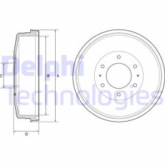 DELPHI BF559 ARKA FREN KAMPANASI MITSUBISHI L200 2.5L 4D56T DI-D CR 4X2 4X4 KA4T KB4T 07-> / 2.4L 4N15 KL1T KL2T 15-> / 2.2L 4N14 KL6T 19-> 295 mm iç çap