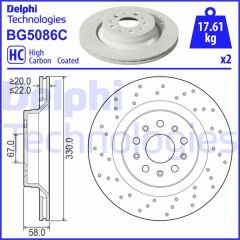 DELPHI BG5086C FREN DİSKİ ÇİFTLİ PAKET - BOYALI. DELİKLİ ARKA MASERATI LEVANTE 06/2016>