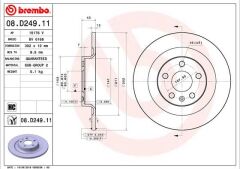 BREMBO 08D24911 ARKA FREN AYNASI VOLVO S60 III-19 > V60 18 >V90 16 > XC60 17 > S90 16 > 302x5DL 16 İNÇ
