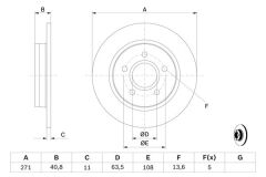 BOSCH 0986479763 ARKA FREN DISK AYNASI FOCUS III 11>17 271X11X63.5X41X5DL
