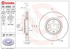 BREMBO 09936910 ÖN FREN AYNASI ASTRA H-ZAFIRA B-MERIVA A-B-CORSA D-E-ADAM-ASTRA G-VECTRA B 308x25x5DLxHAVALI 16 İNÇ