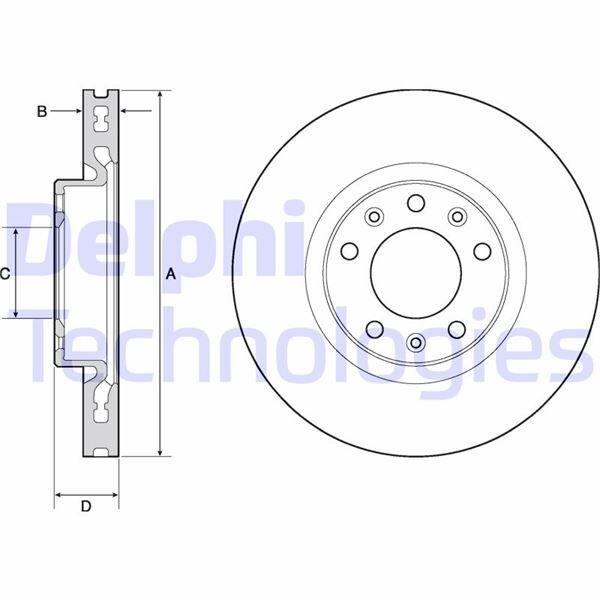 DELPHI BG4669C ÖN FREN AYNASI ASTRA L 21> COMBO E 18> BERLINGO 18> C4 13> PARTNER 18> 308 II-III 13> RIFTER 18> 283x48x5DL HAVALI