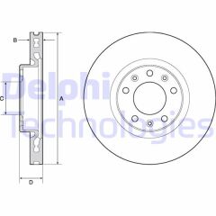 DELPHI BG4669C ÖN FREN AYNASI ASTRA L 21> COMBO E 18> BERLINGO 18> C4 13> PARTNER 18> 308 II-III 13> RIFTER 18> 283x48x5DL HAVALI