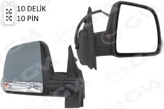 GVA 1029114 DIŞ DİKİZ AYNASI ELEKTRİKLİ SAĞ DOBLO III 2011 MD. SİNYALLİ KATLANIR / POWER FLOK ASTARLI 10 FİŞ