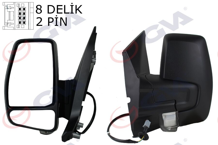 GVA 1032211 DIŞ DİKİZ AYNASI SOL TRANSİT CUSTOM V362 12> MEKANİK DESENLİ SİNYALLİ KONVEKS