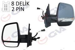 GVA 1029161 DIŞ DİKİZ AYNASI SOL DOBLO 11> OPEL COMBO 12>18 MEKANİK SİNYALLİ ASTARLI ÇİFT CAM KONVEKS VM-669PL