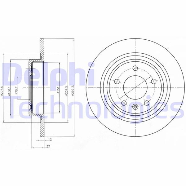 DELPHI BG4279 ARKA FREN AYNASI 16 INÇ ASTRA J 09 > ZAFIRA C 11 > CRUZE 09 > 268.5x12x5DL DOLU 569075