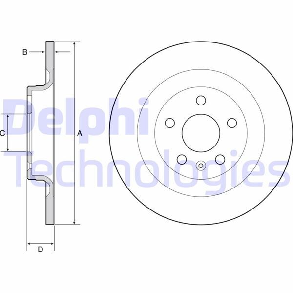 DELPHI BG4950C ARKA FREN AYNASI VOLVO S60 III-19 > V60 18 >V90 16 > XC60 17 > S90 16 > 302x5DL 16 İNÇ