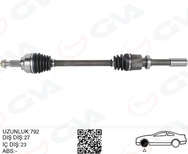 GVA 4419044 KOMPLE AKS SAG ON RENAULT LAGUNA II BG0/1 1.6i 16v M-T JH3 01-07