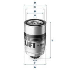 UFI 2412300 YAKIT FİLTRESİ HYUNDAI TUCSON 1.6L D4FE CRDI 18-> 2.0L D4HA 16-20 / KIA SPORTAGE 1.6L D4FE 18-22 2.0L D4HA 16-22