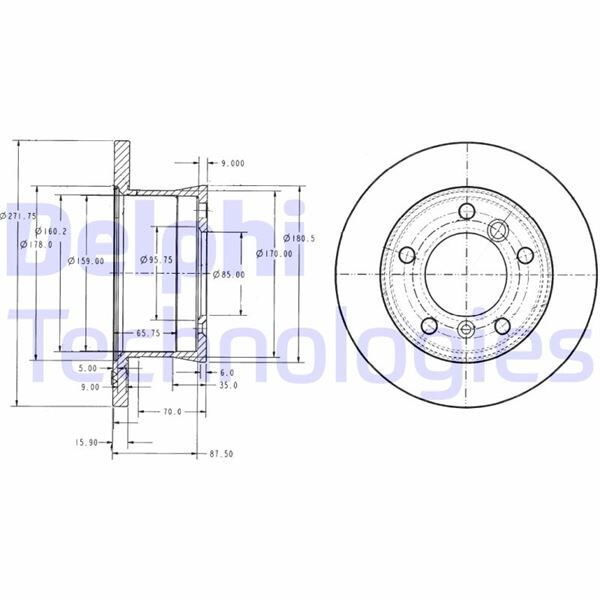 DELPHI BG3237 FREN DISKI ARKA MERCEDES SPRINTER B901>B904 . VW LT 28-35-46 TEK TEKER