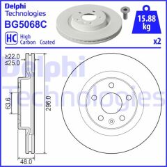 DELPHI BG5068C ÖN FREN DISK VOLVO XC40 536 2017/10 >