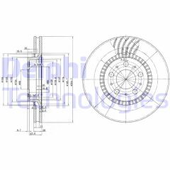 DELPHI BG9514 ÖN FREN AYNASI VOLVO S60 00-10 S80 98-06 V70 97-07 XC70 00-07 305x25x5DLx BÜYÜK TİP DELİKLİ -986478494-DF4053S