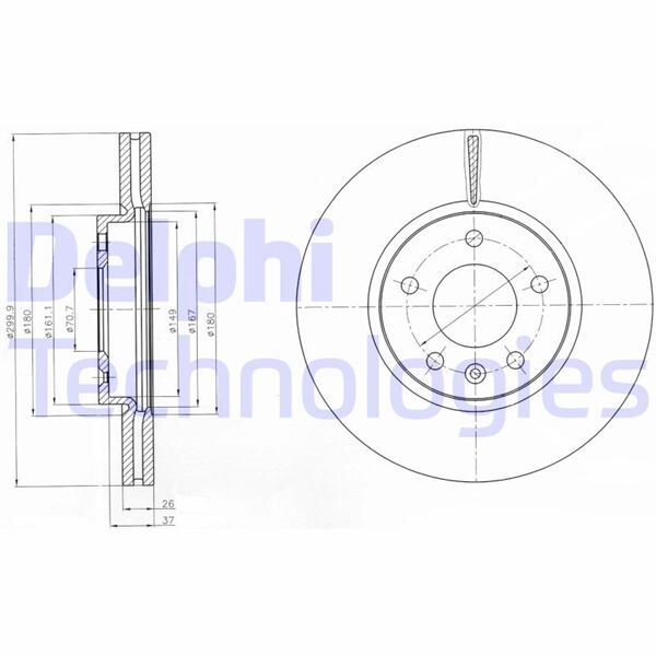 DELPHI BG4278C ÖN FREN AYNASI INSIGNIA B 16 INÇ 18> ASTRA J 09 > ZAFIRA C 11 > CRUZE 09 > 300x26x5DLxHAVALI 13502051