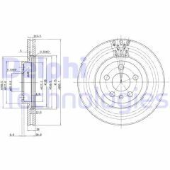 DELPHI BG2844 ÖN FREN DİSKİ CITROEN JUMPY I 99>06 PEUGEOT EXPERT 96>06 P806 94>02 FIAT SCUDO 96>06 281x43.5x26