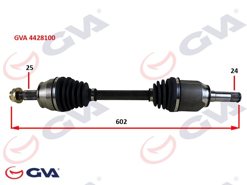 GVA 4428100 KOMPLE AKS SOL MİLLİ AKS LALE Lİ GRANDE PUNTO 1.3 MTJ 05- 75HP 602mm