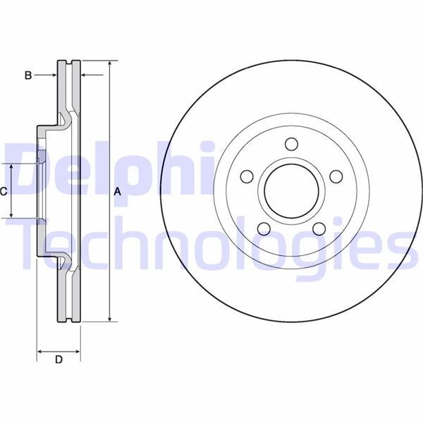 DELPHI BG4676C ÖN FREN AYNASI VOLVO V40 2012 > 16 JANT 300X5DL BOYALI TİP