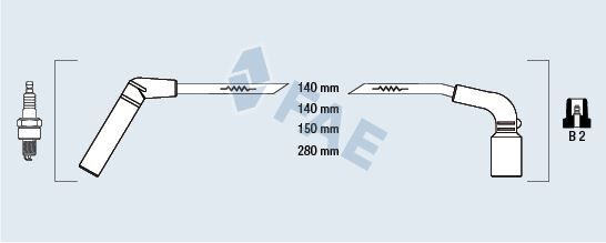 FAE 83566 BUJİ KABLO TAKIMI SET CHEVROLET AVEO-KALOS 1.2 8V MATIZ-SPARK 1.0 8V